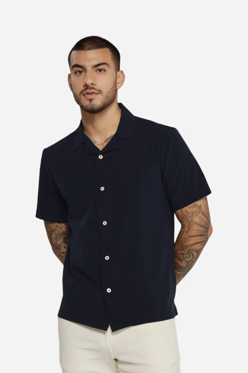 7 Diamonds Vance Camp Shirt In Navy 1