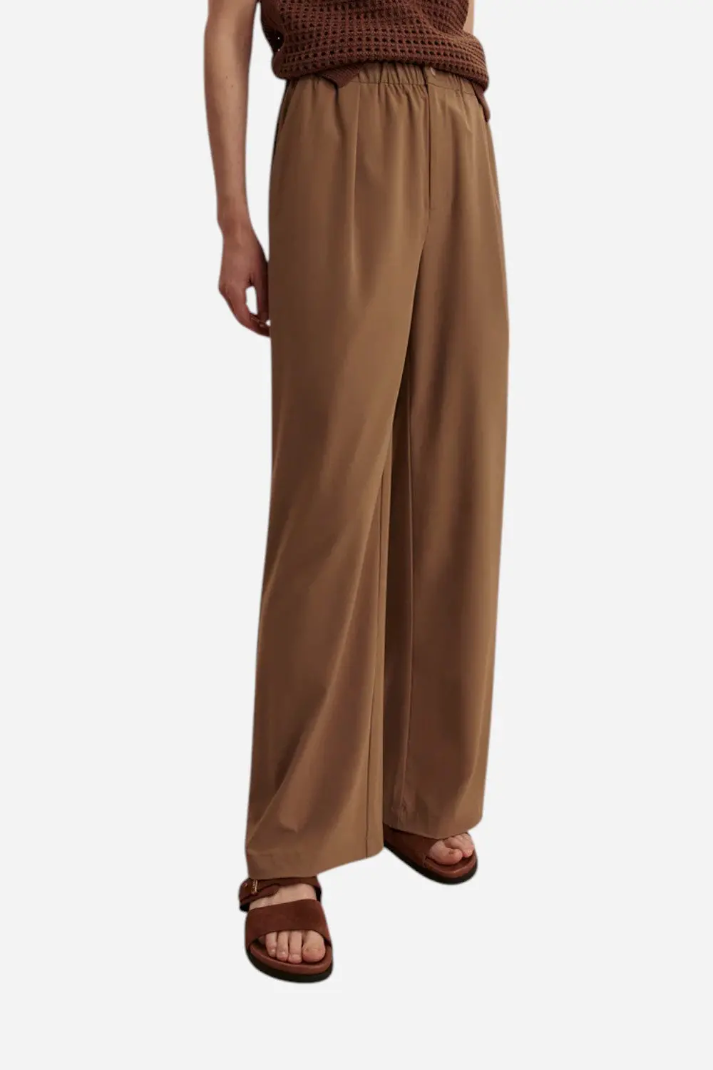 Varley Kayson Wide Leg Pant 29.5" In Taupe Stone 1
