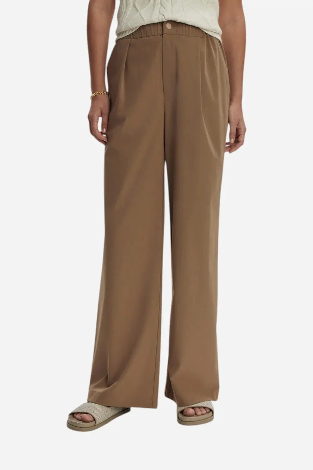 Varley Kayson Wide Leg Pant 29.5" In Taupe Stone 3