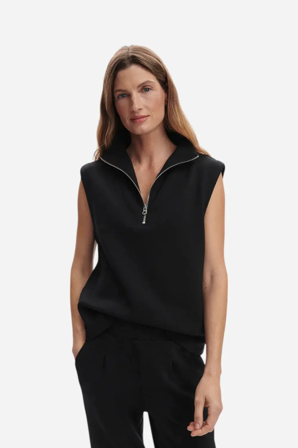 Varley Magnolia 2.0 Half-Zip Tank In Black 1