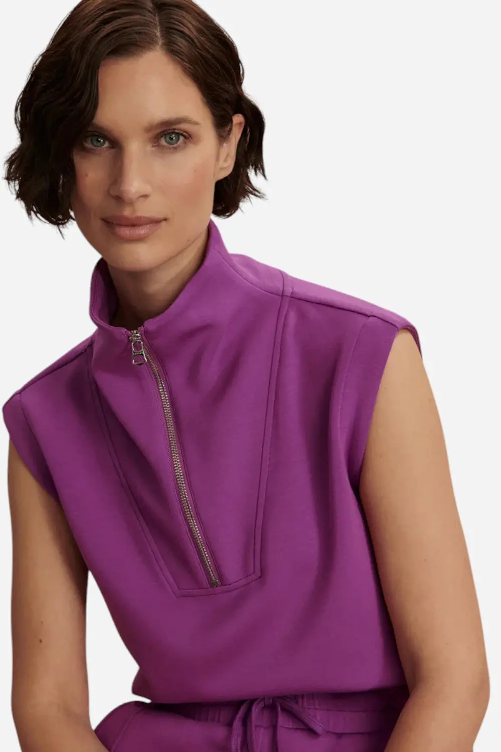 Varley Magnolia Half-Zip Tank 2.0 In Striking Purple 1