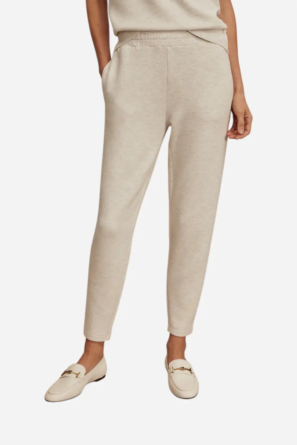 Varley The Slim Pant 27.5" In Ivory Marl 1