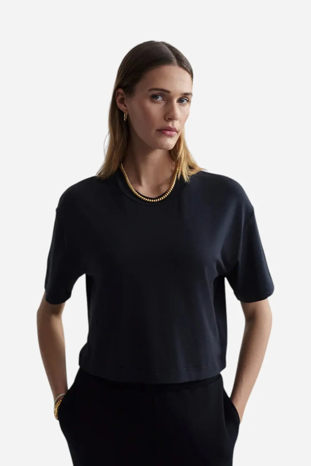 Varley Venice Easy Tee In Black 1