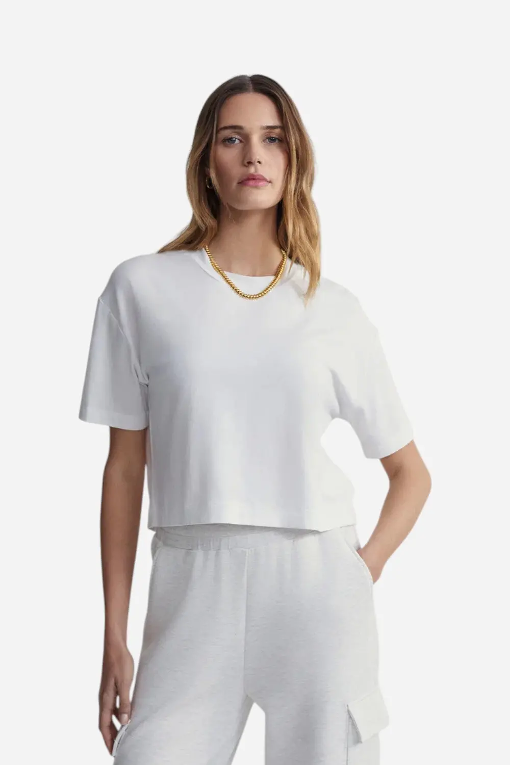 Varley Venice Easy Tee In White 1