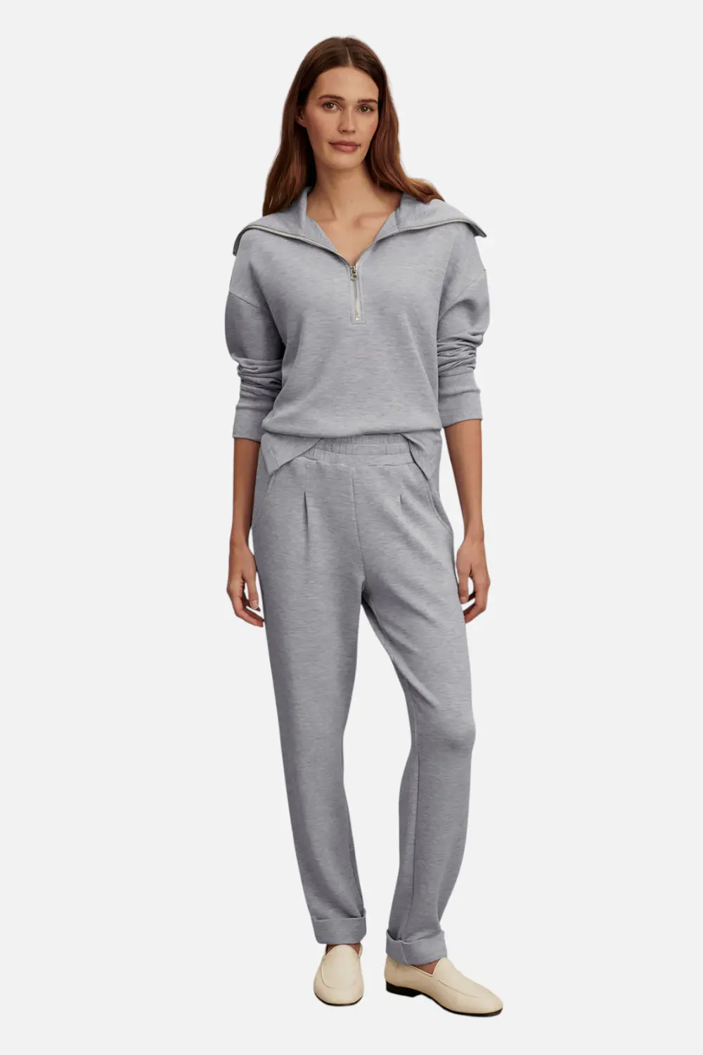 Varley Rolled Cuff Pant 25 In Mid Blue Marl 1