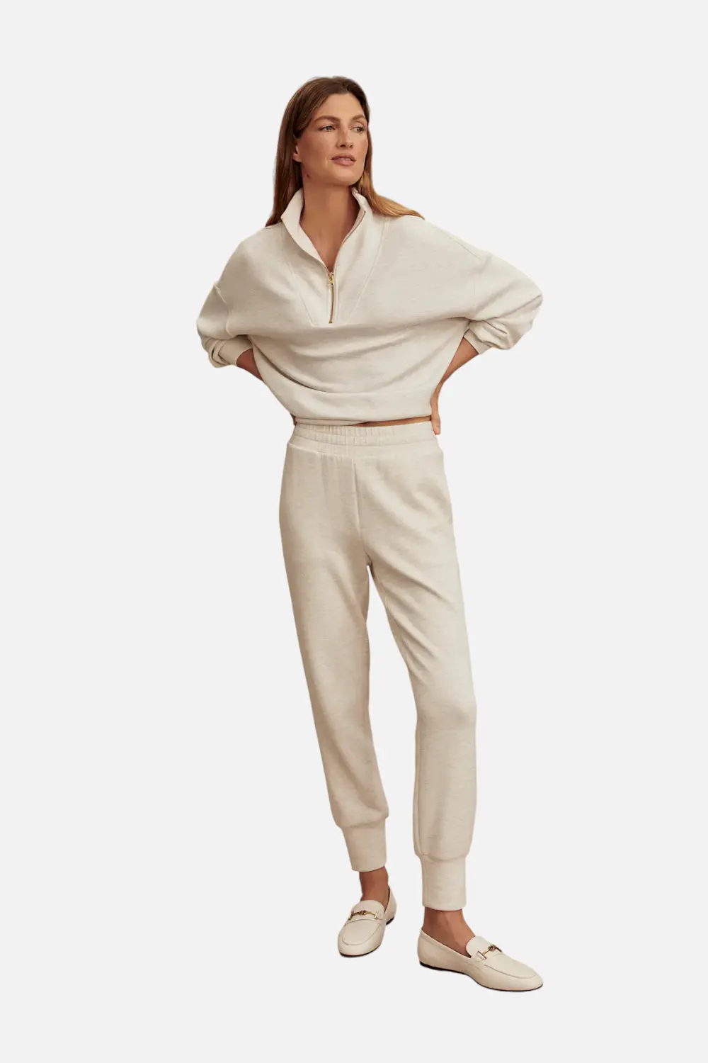 Varley Women's Slim Cuff Pant 27.5" Inseam In Ivory 1