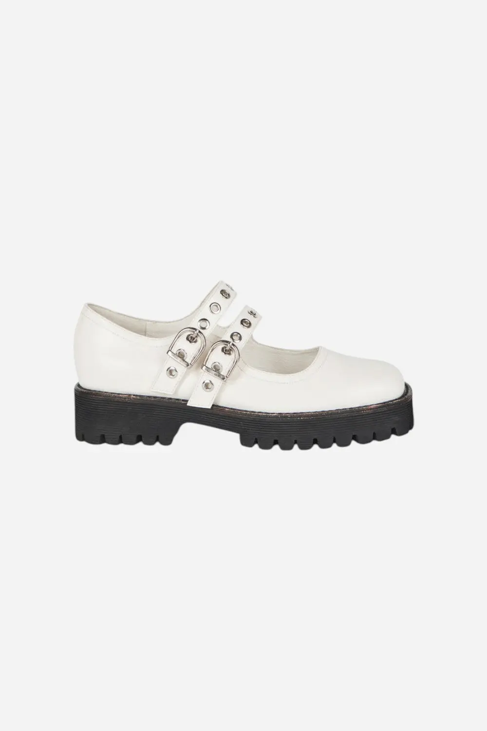 Intentionally Blank Vero Mary Jane In Cream Box Leather 1