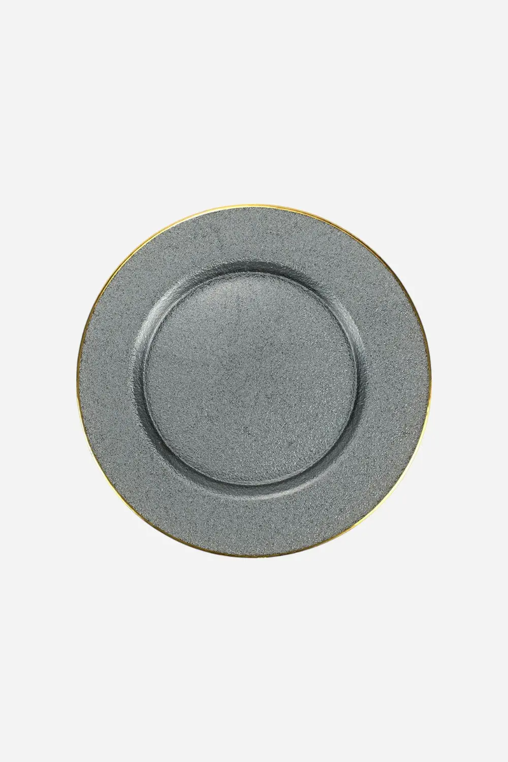 Vietri Metallic Glass Slate Charger 1