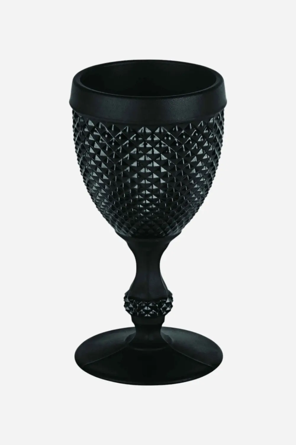 Vista Alegre Bicos Water Goblet In Frosted Black 1