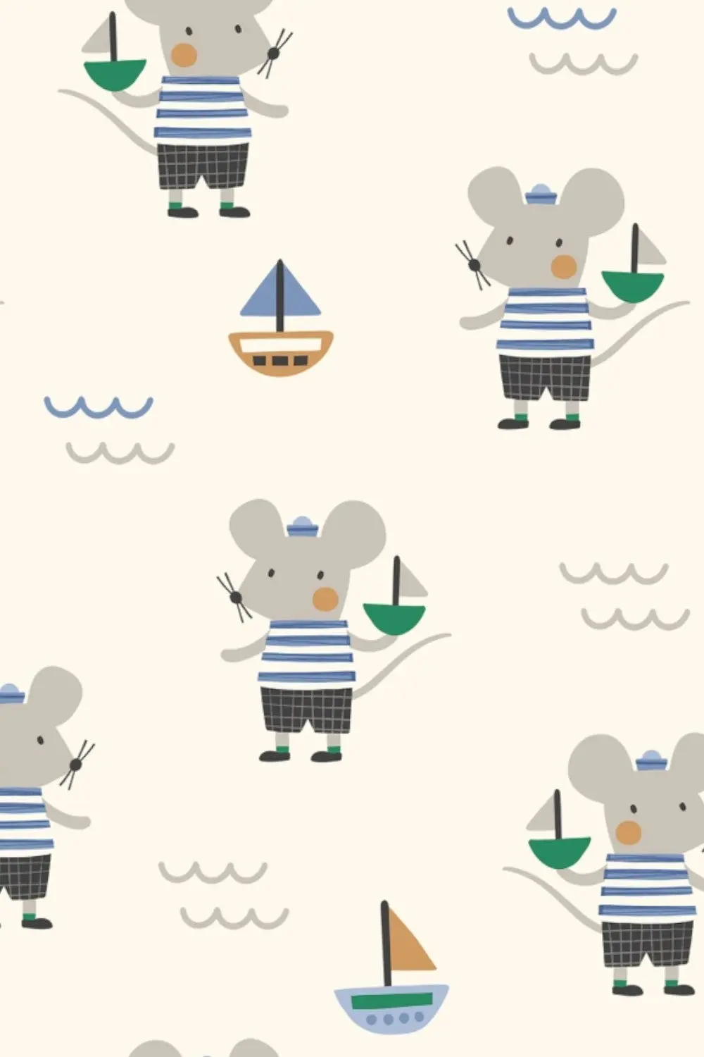 Viverano Mouse Sailor Pocket & Button Short Baby Romper Organic 3