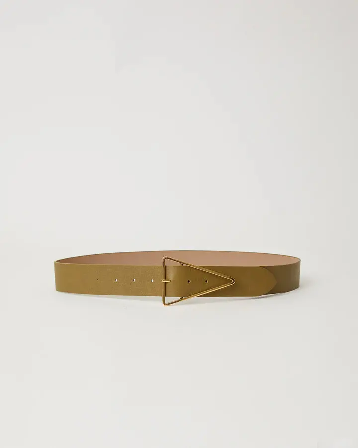Vivie Leather Belt In Bronzo Gold 1
