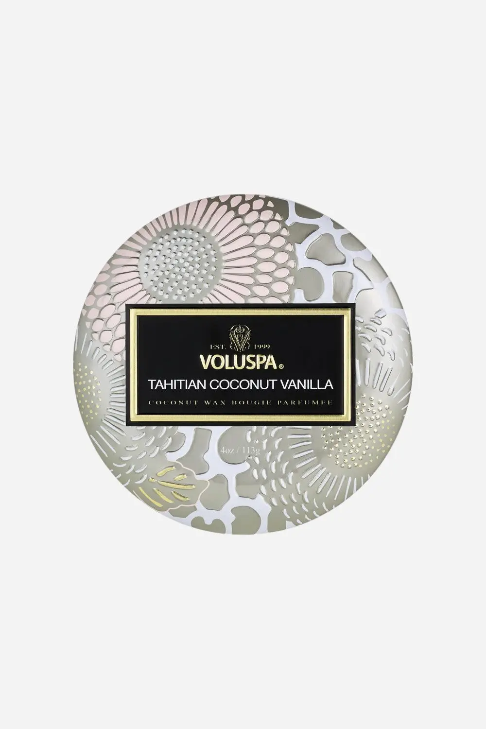 Voluspa Tahitian Coconut Vanilla Mini Tin Candle 1