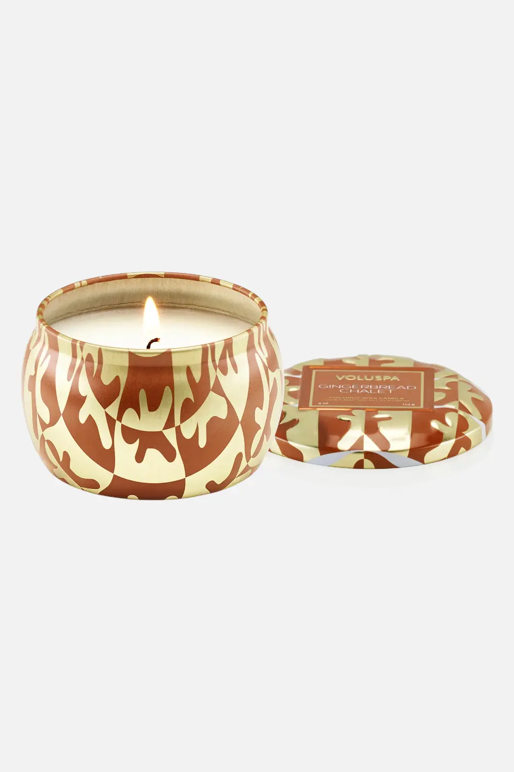 Voluspa Gingerbread Chalet Mini Tin 4 Oz Candle 1