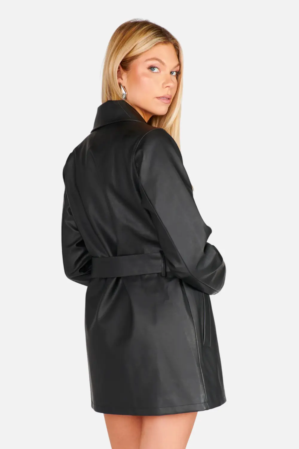 Show Me Your Mumu Stapleton Mini Dress In Caviar Faux Leather 3