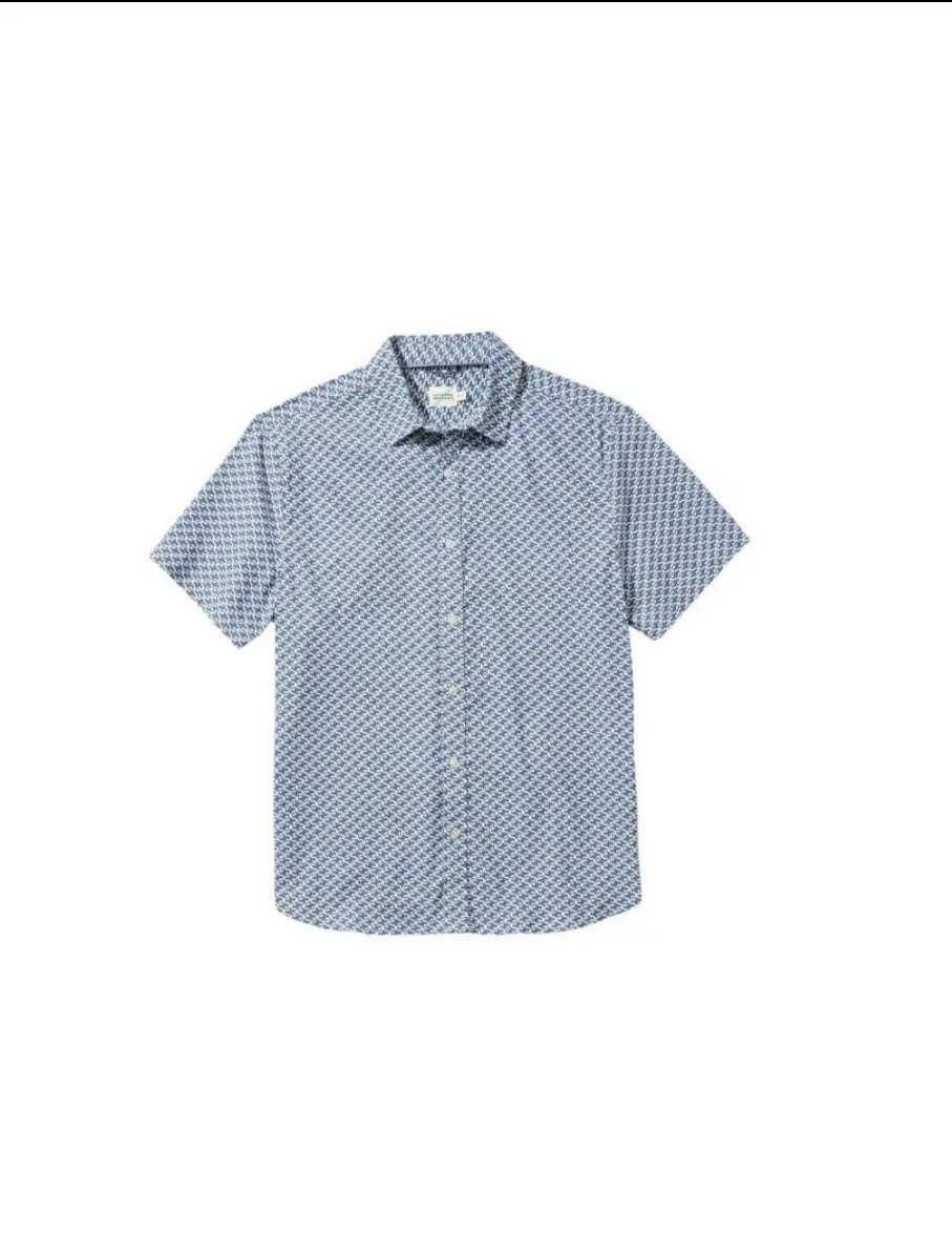 Fair Harbor Short-Sleeve Windward Shirt In Navy Geo 1
