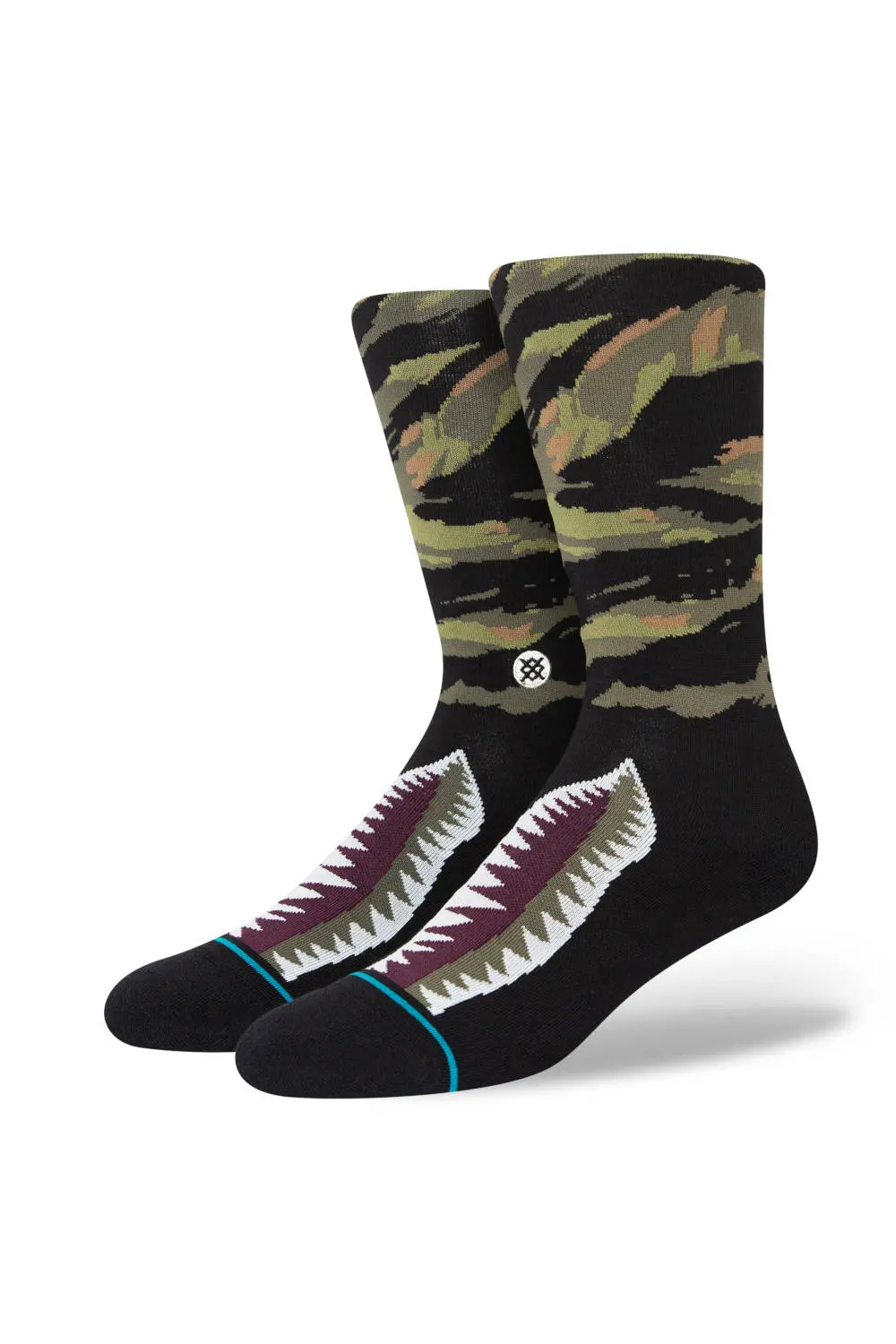 Stance Warbird Crew Socks In Burgundy 1