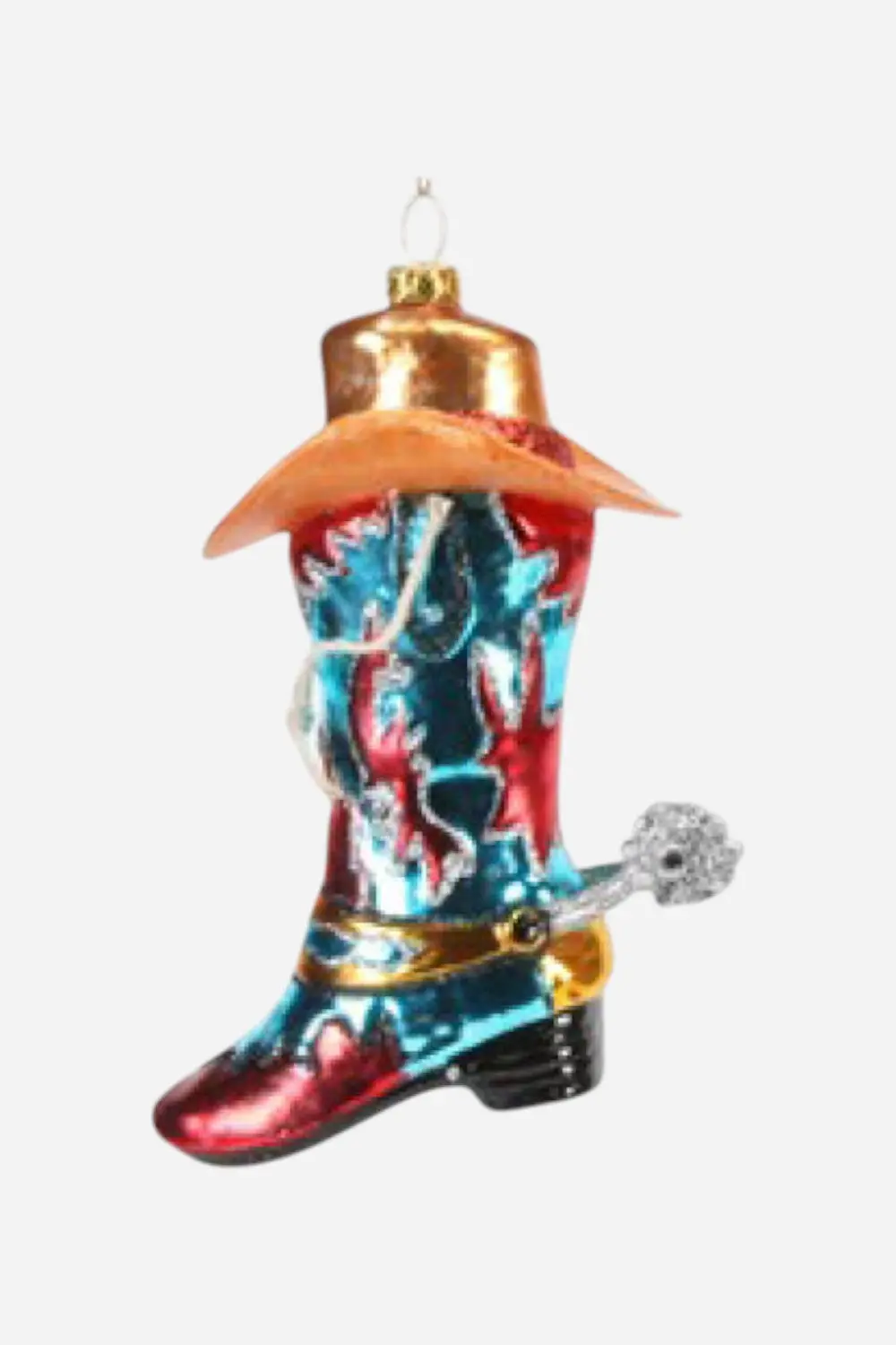 Western Ornament Blue Boot 1