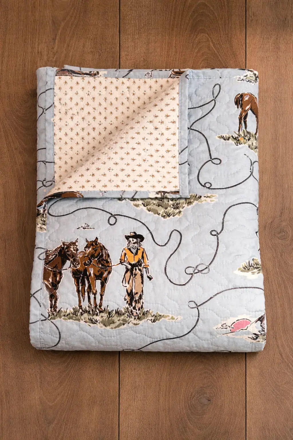Sierra Cowgirl Baby Blue Quilt 1