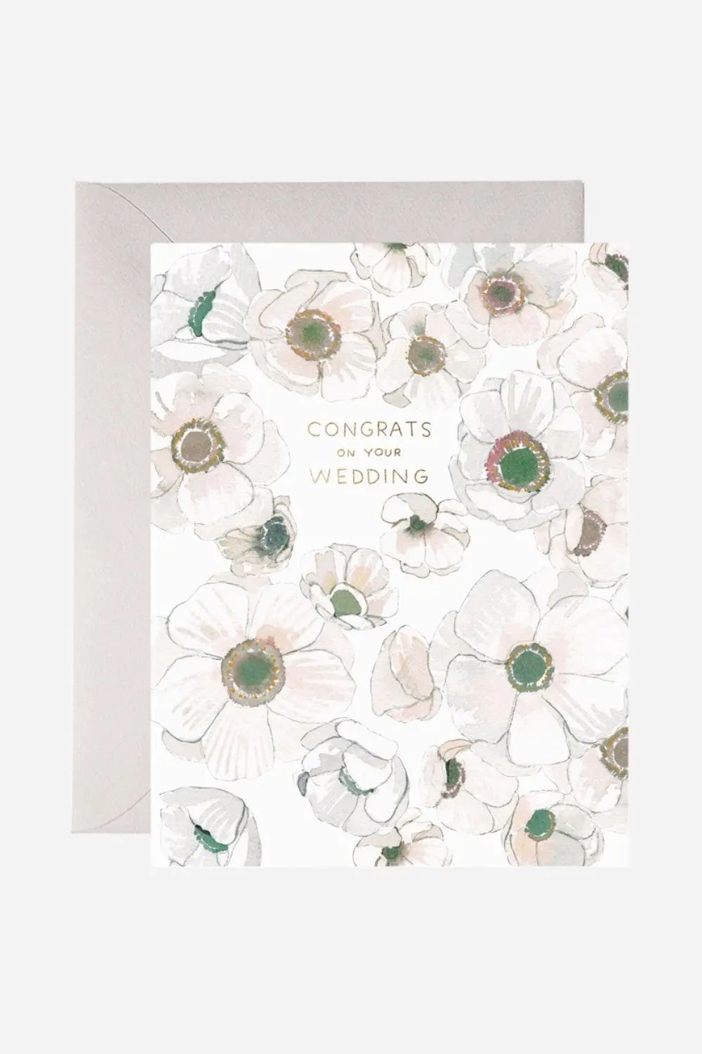 White Flower Wedding Greeting Card 1