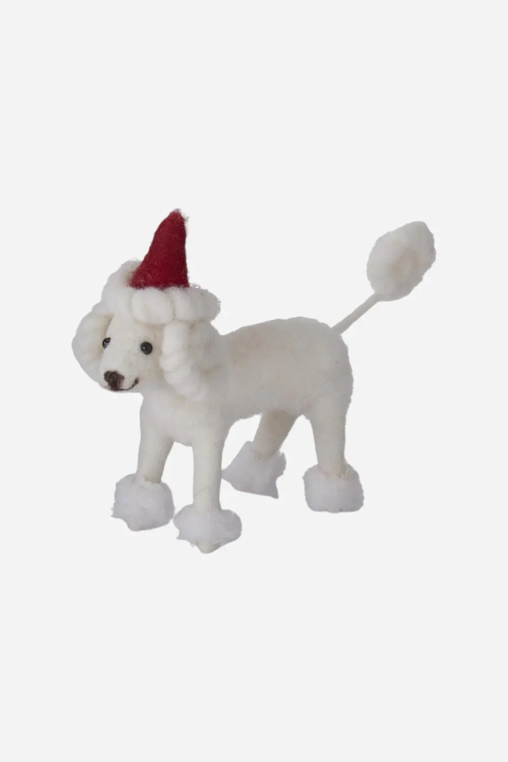 White Wool Dog - Santa Hat 1