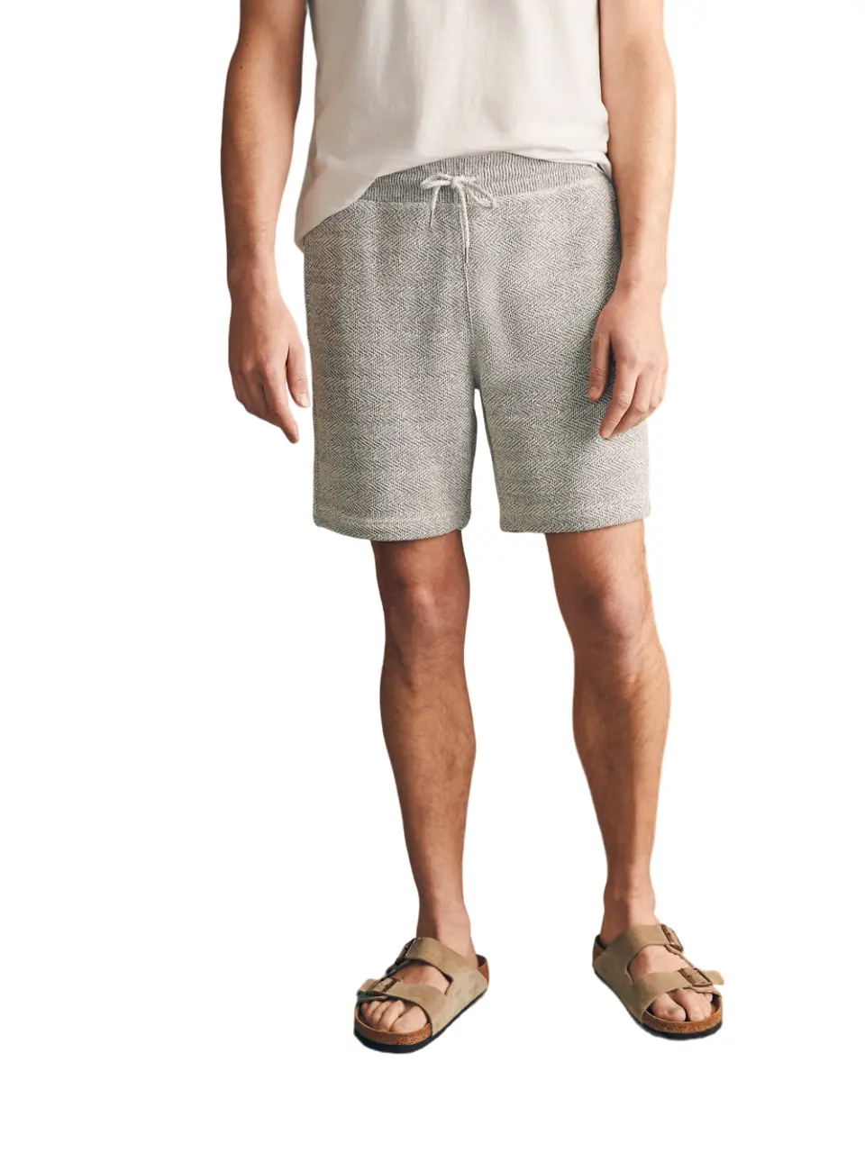 Faherty Whitewater Sweatshort In Grey Shell Loop 1