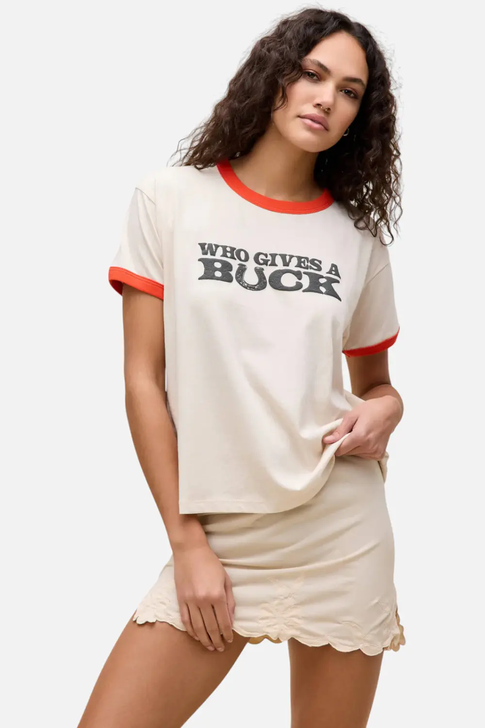 Daydreamer La Who Gives A Buck Merch Tee In Dirty White 2
