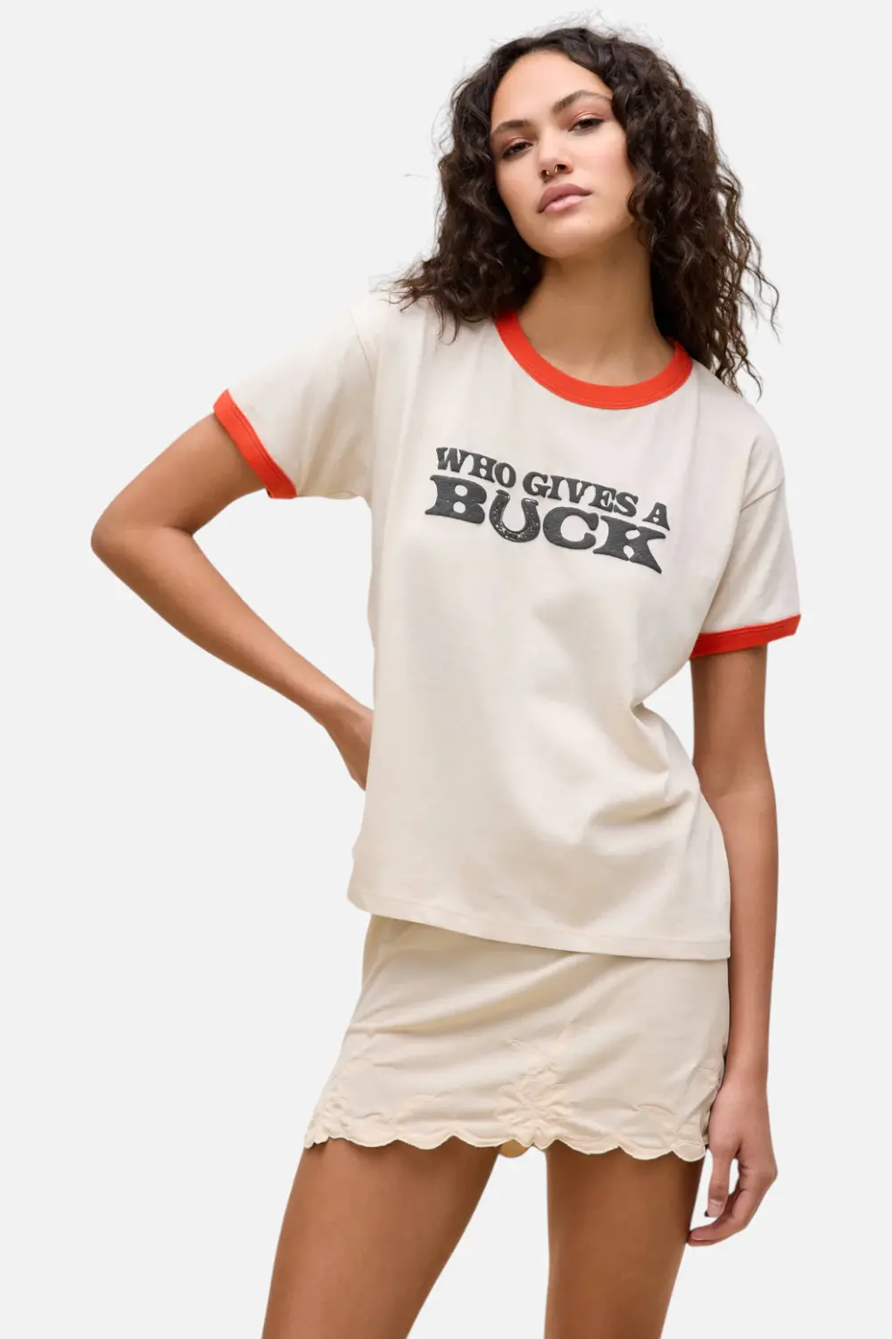 Daydreamer La Who Gives A Buck Merch Tee In Dirty White 3