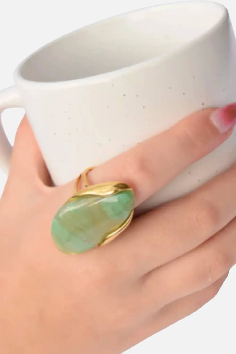 Farrah B Whole Mood Ring In Soft Light Green 1