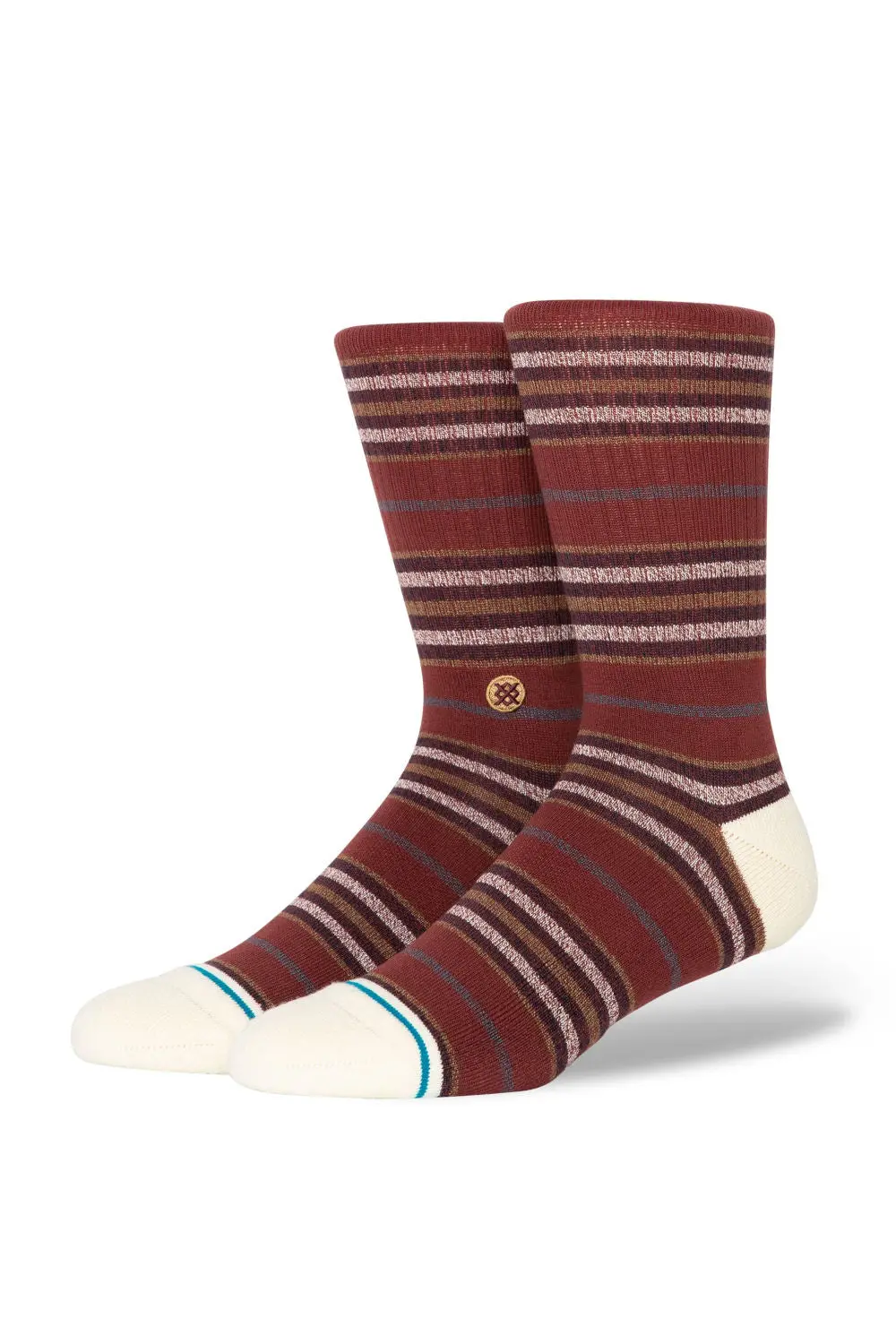 Stance Wilfred Crew Socks In Maroon 1