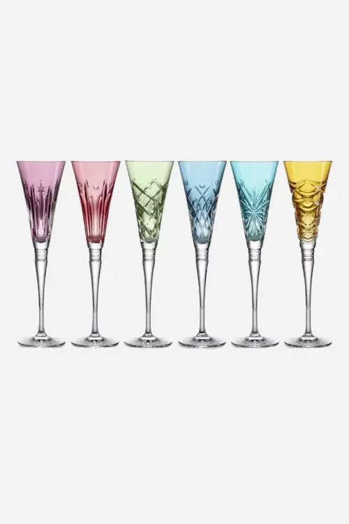 Waterford Winter Wonders Coloured Flutes - Set Of 6 1