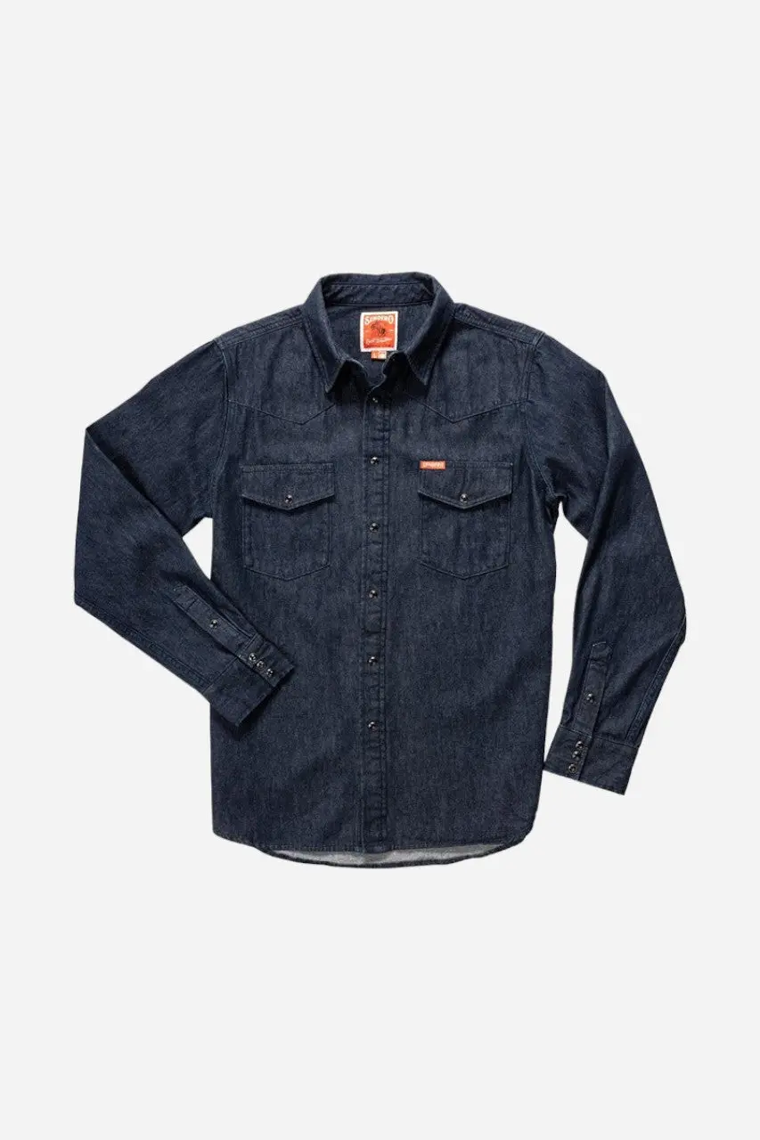 Sendero Provisions Wyatt Pearl Snap In Workman Denim 1
