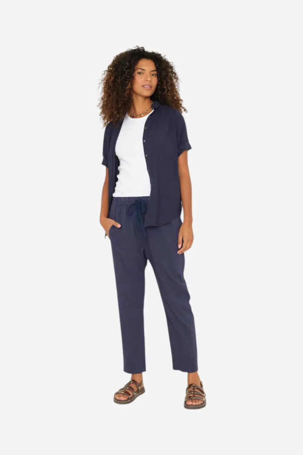 Xirena Navy Draper Pant 1