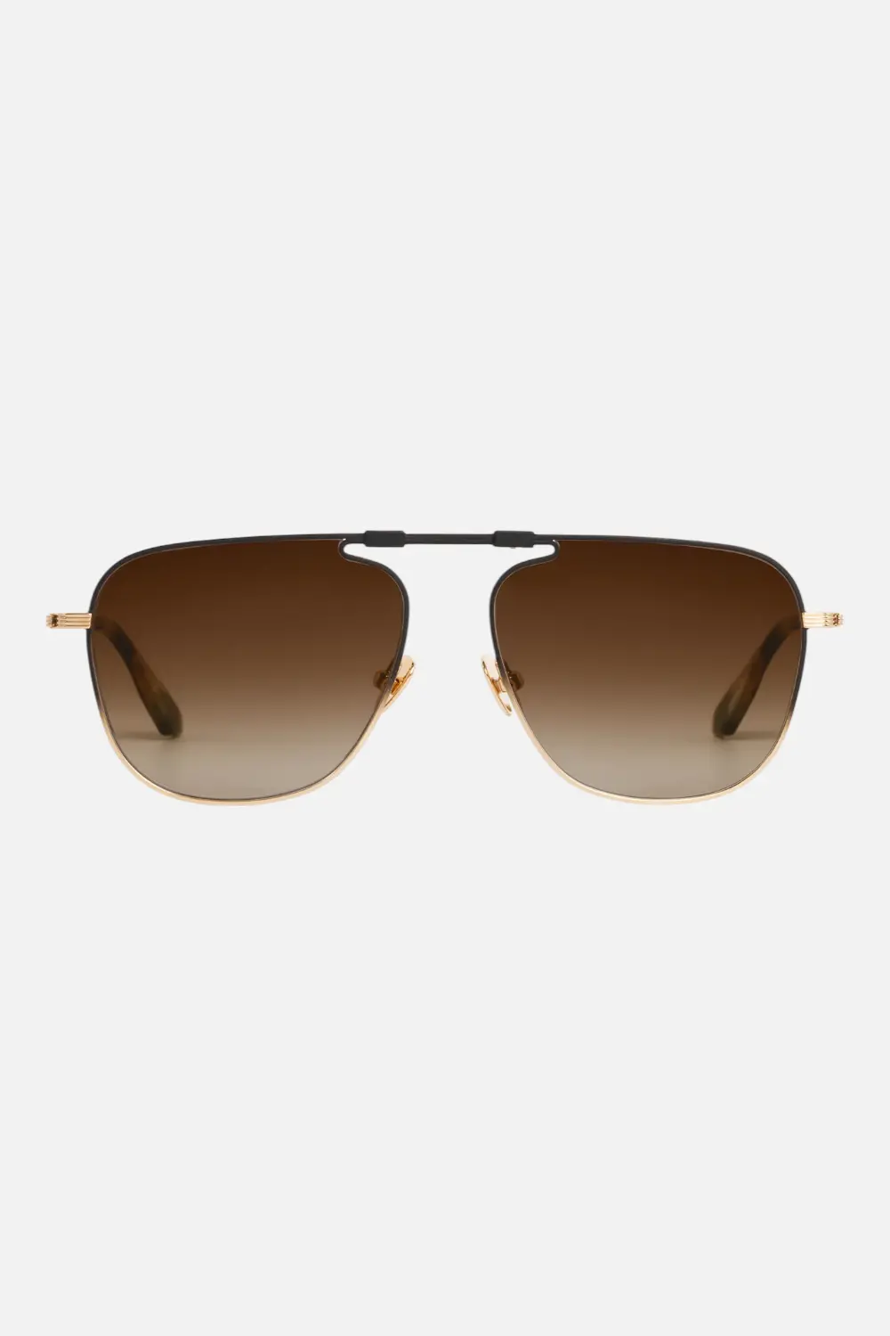 Krewe Zander Fold 18K Matte Black Fade & Blonde Venezia Sunglass 1