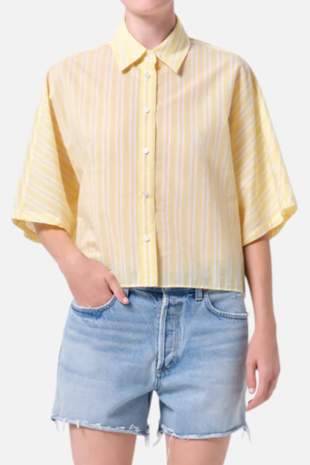 Agolde Merrin Shirt In Lemon Drop 1