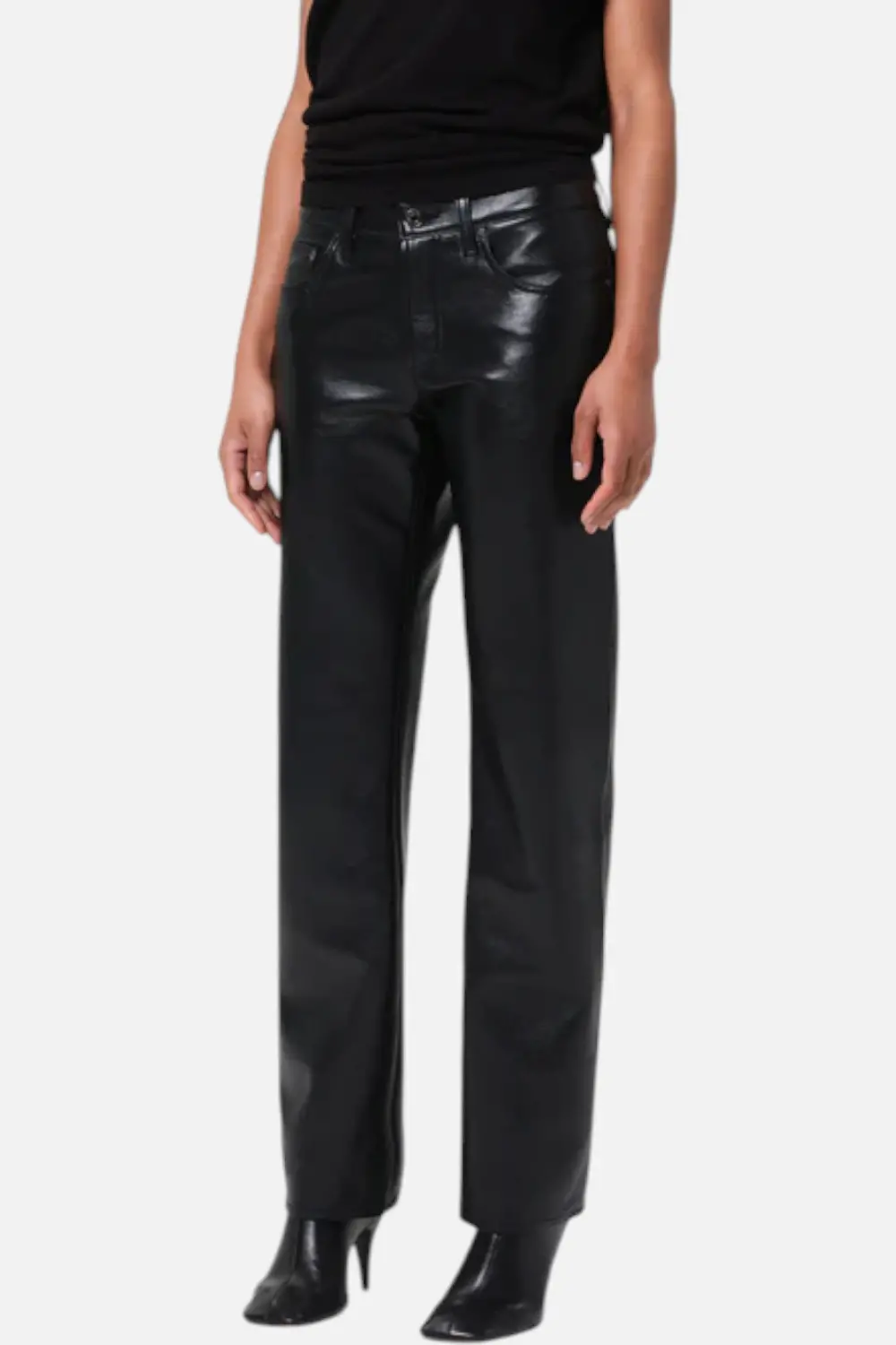 Agolde Low Rise Slim Recycled Leather Pant In Detox 2