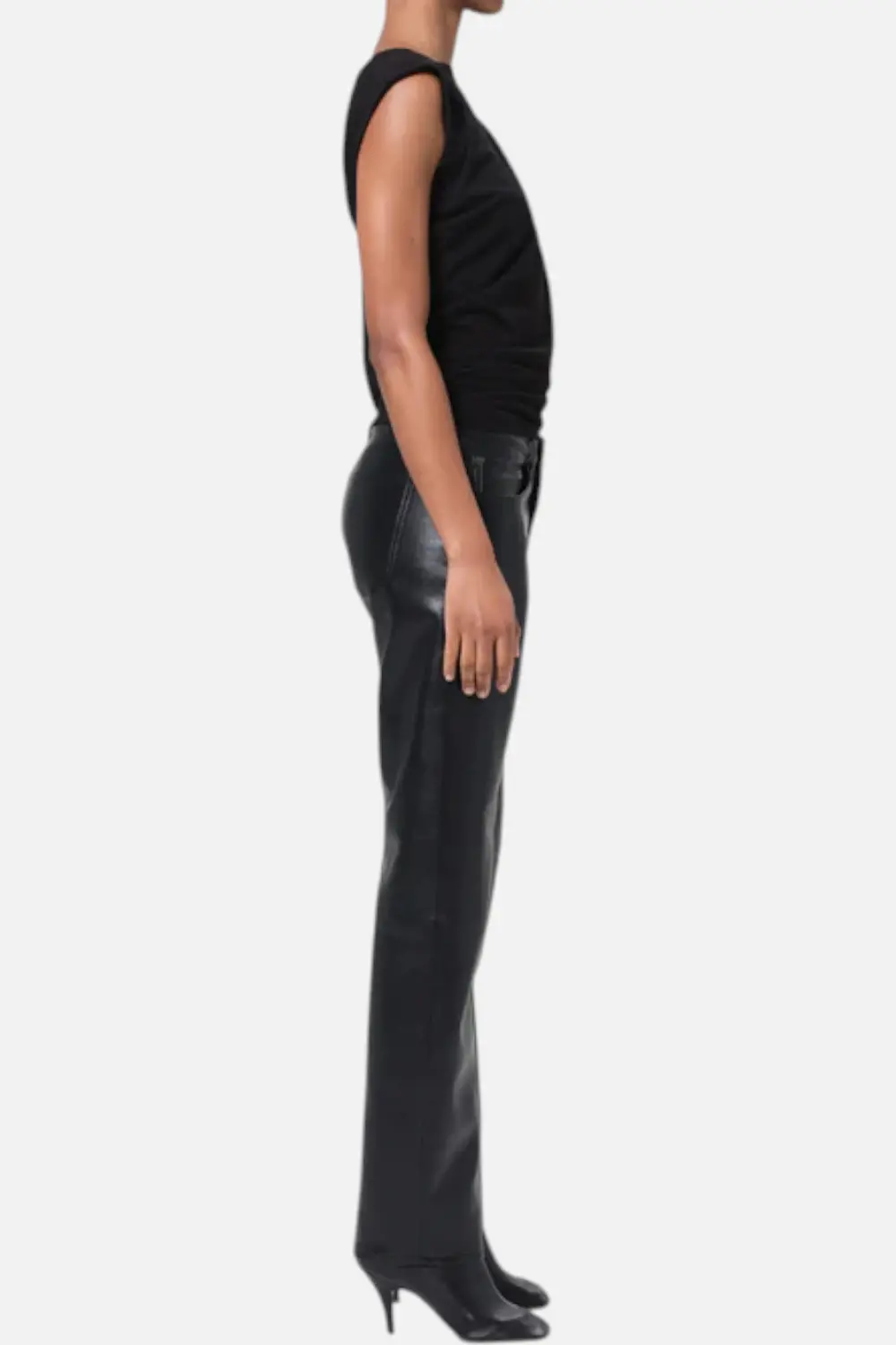 Agolde Low Rise Slim Recycled Leather Pant In Detox 3
