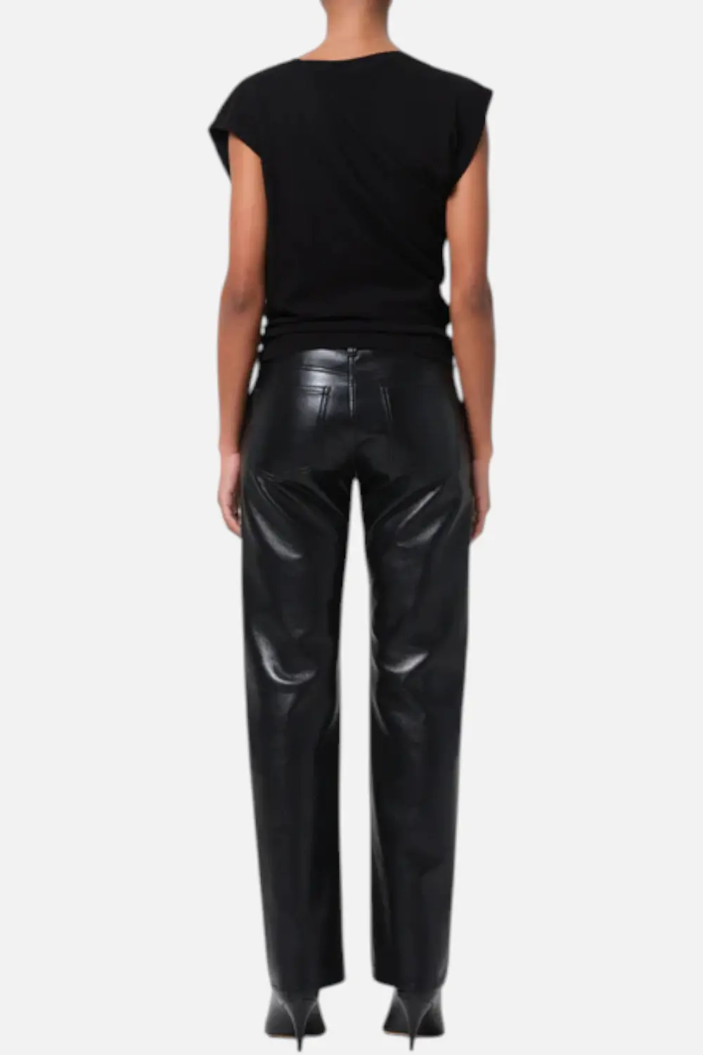 Agolde Low Rise Slim Recycled Leather Pant In Detox 4