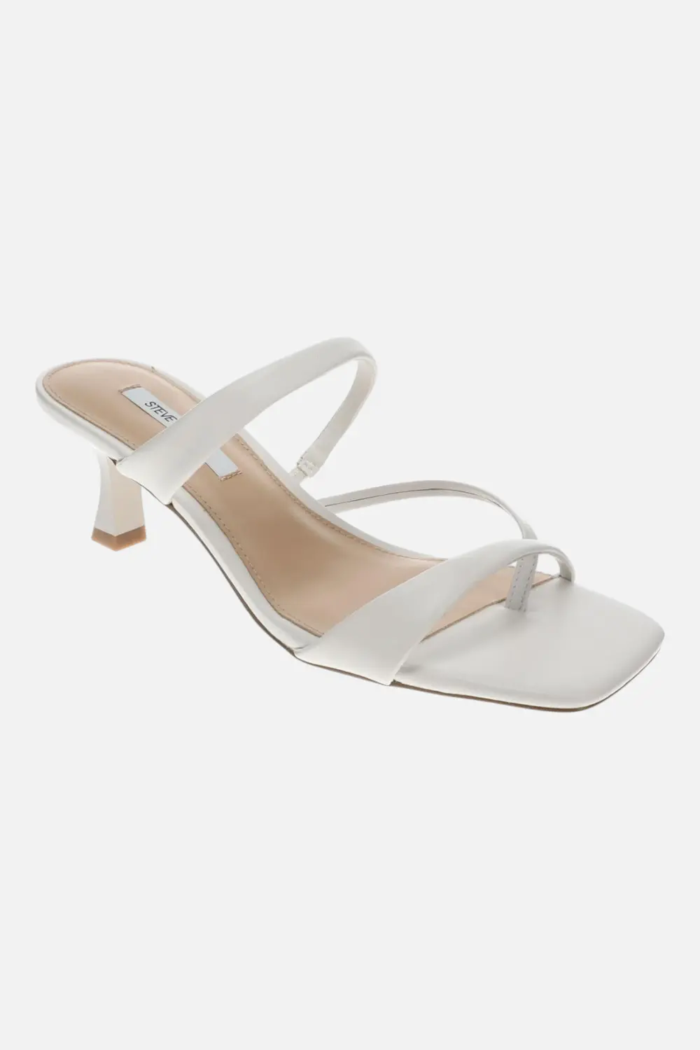 Steve Madden Women's Ajay Sandal In White Leather 1