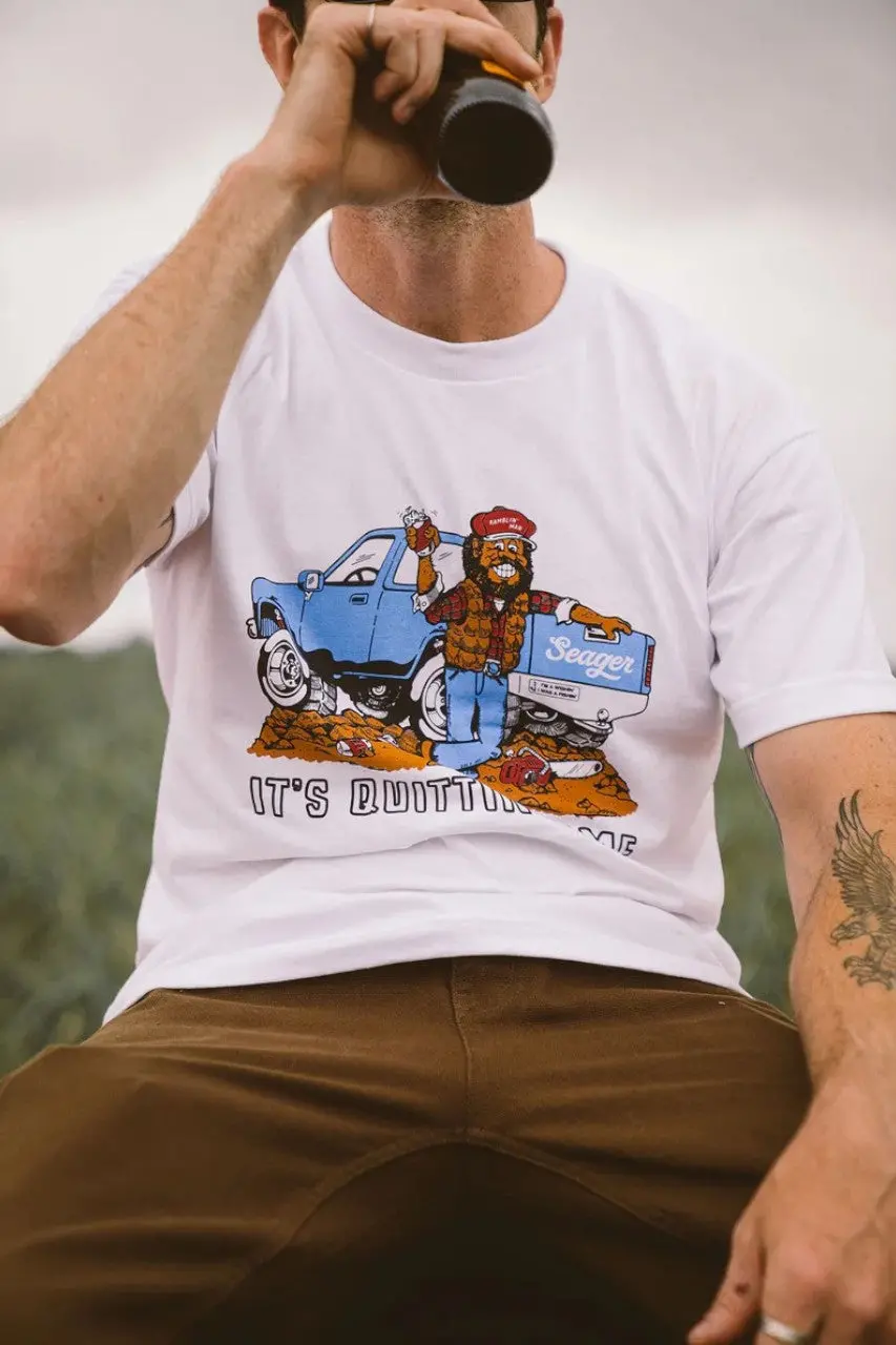 Seager Quittin' Time Heavyweight Tee In White 4