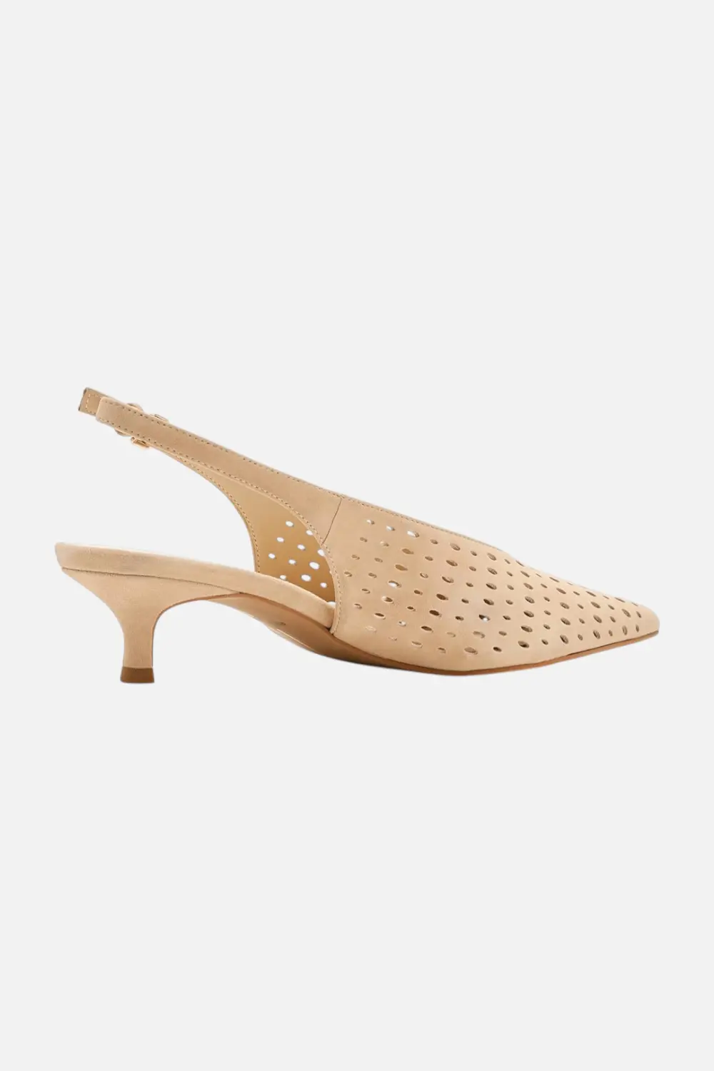 Dolce Vita Alenna Perforated Kitten Heel In Camel Suede 1