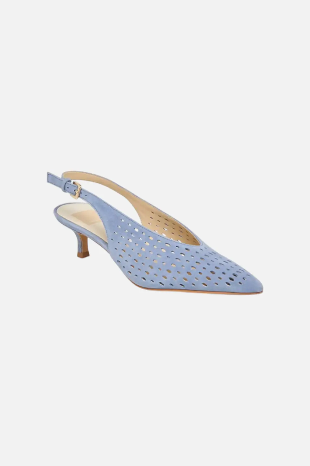 Dolced Vita Alenna Perforated Suede Kitten Heel Slingback Pumps In Periwinkle 1