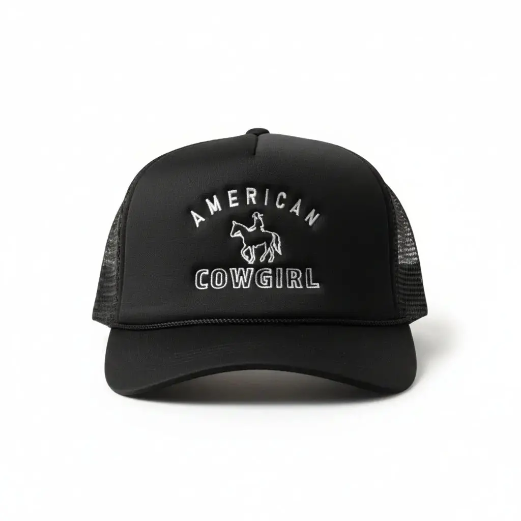 American Cowgirl Trucker Hat (Black) 1