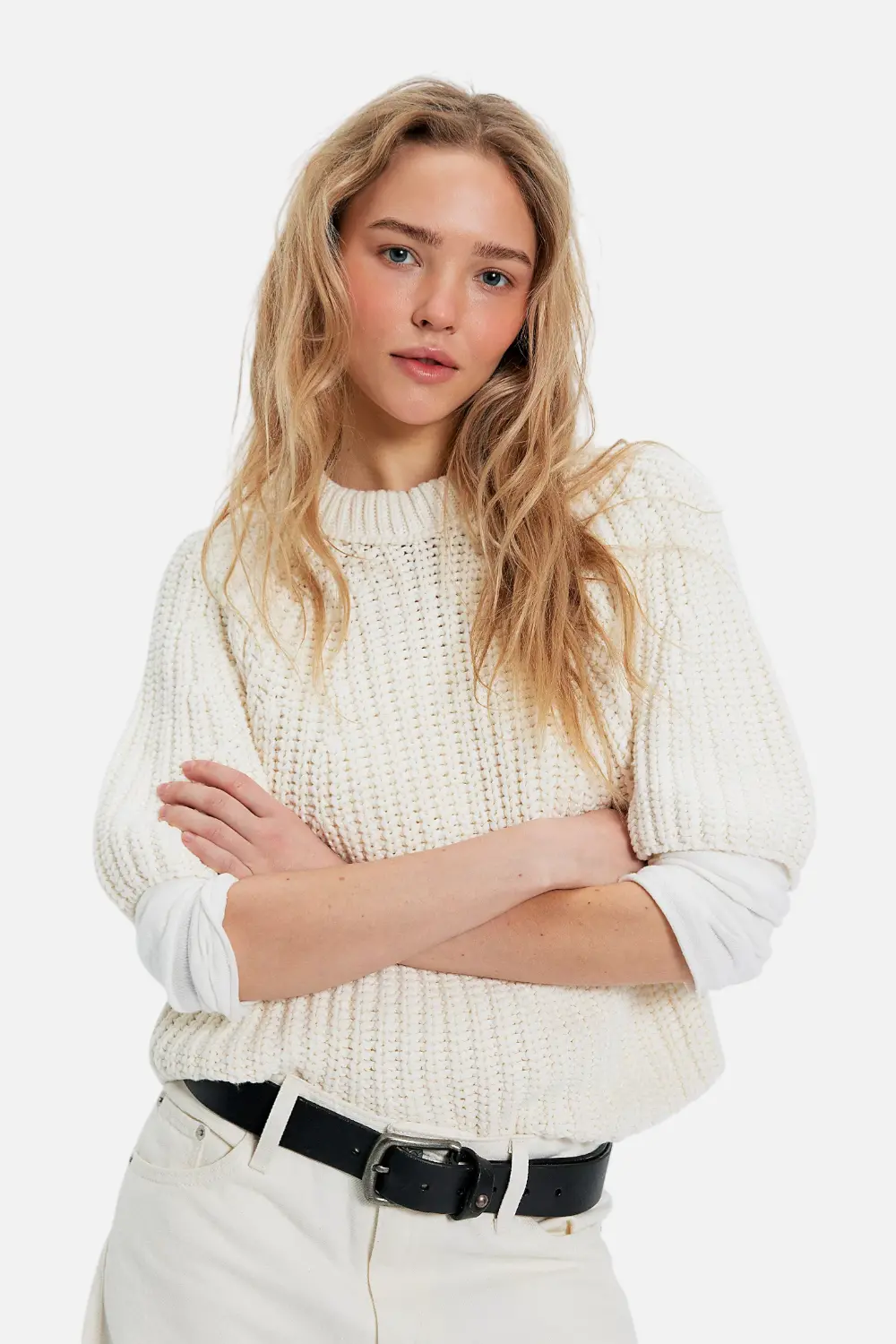 Free People Amy Sweater Tee In Ivory 1