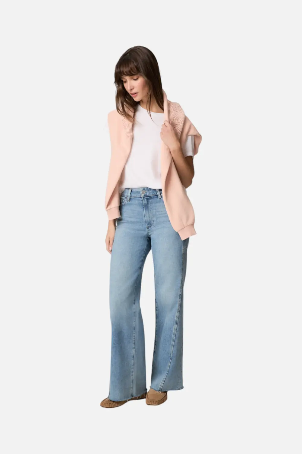 Paige Womne's Anessa 31" Wide Leg Jean In Explorer 1