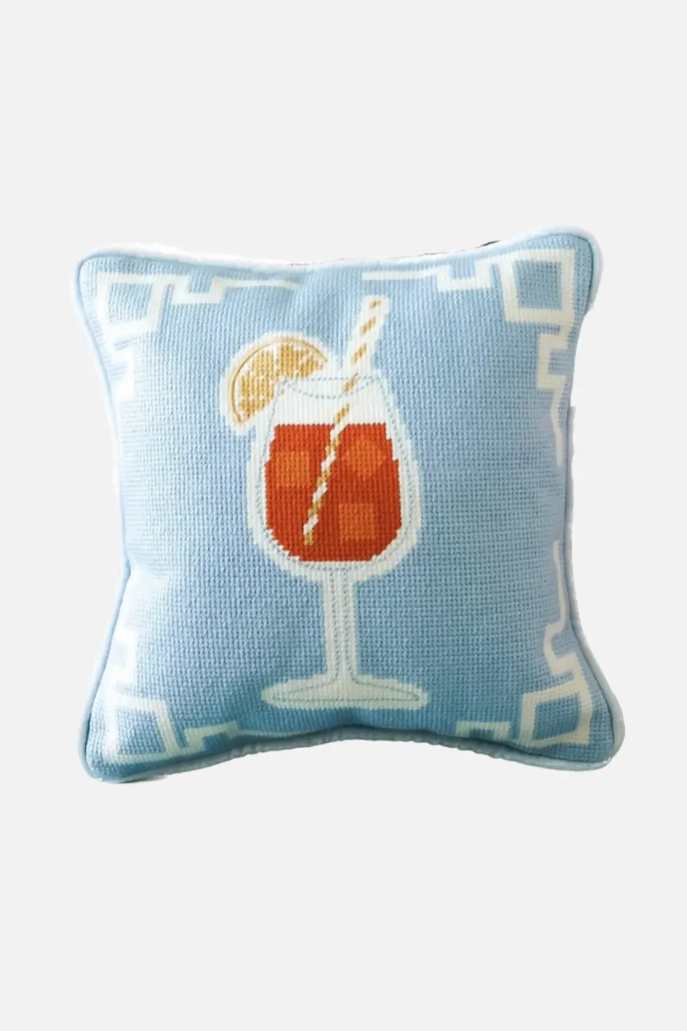 Southern Decorative Aperol Spritz Needlepoint Pillow 1