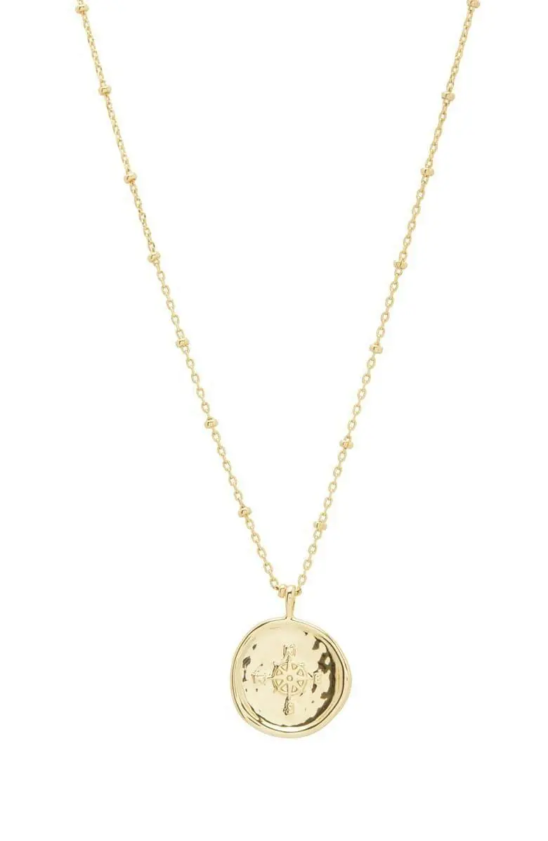 Gorjana Compass Gold Coin Necklace 1