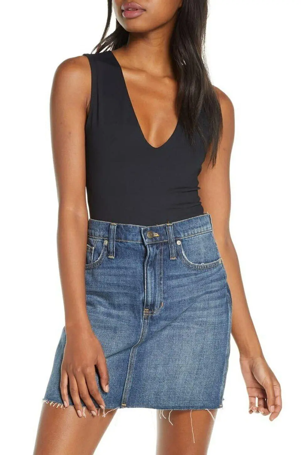 Free People Keep It Sleek Bodysuit In Black 1