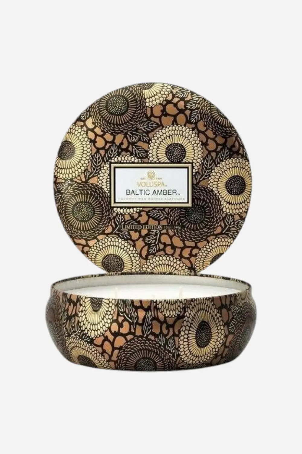 Voluspa Baltic Amber 3 Wick Tin Candle 1