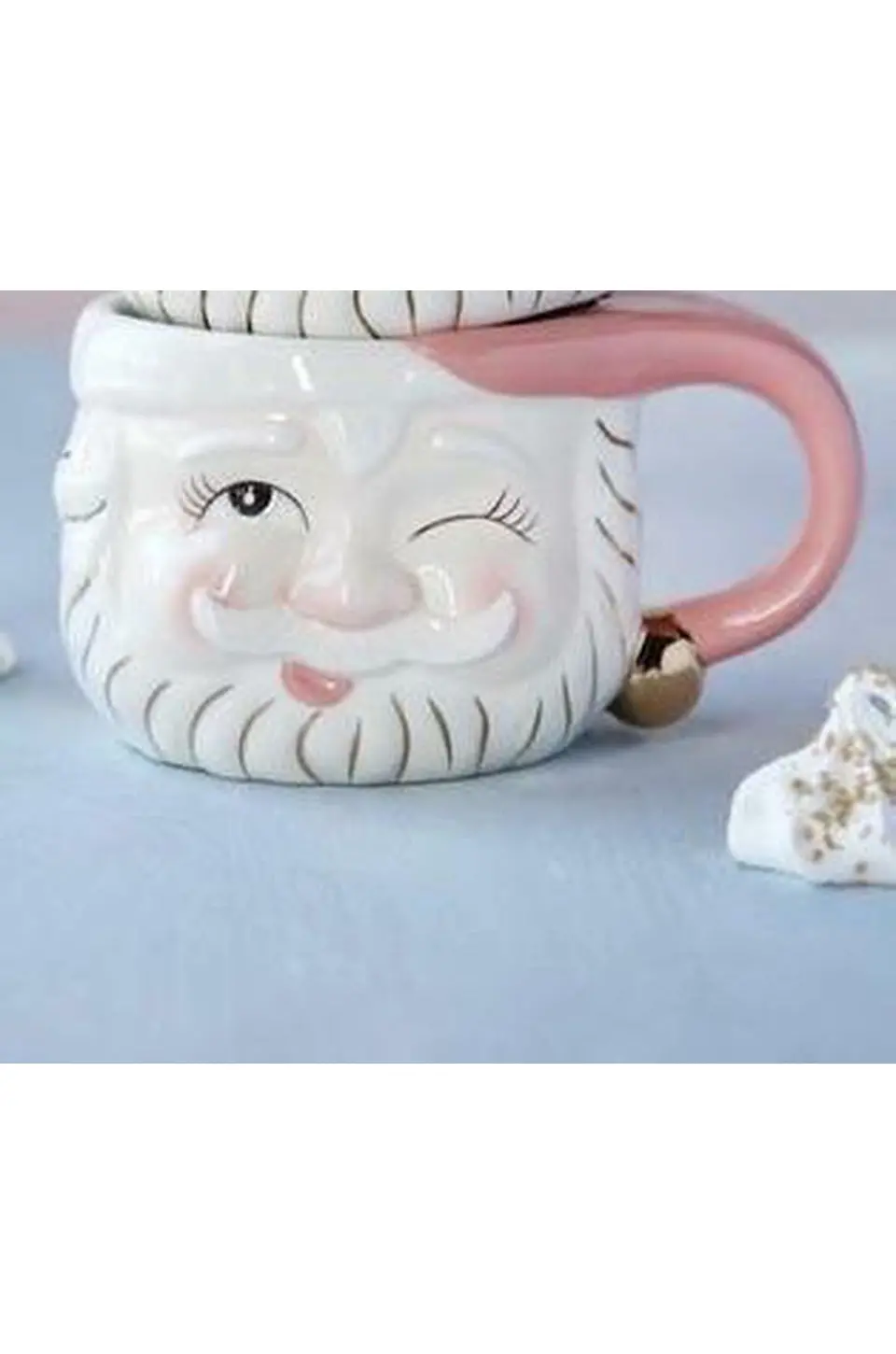 Holiday Papa Noel Winking Santa Mug, Pink 1