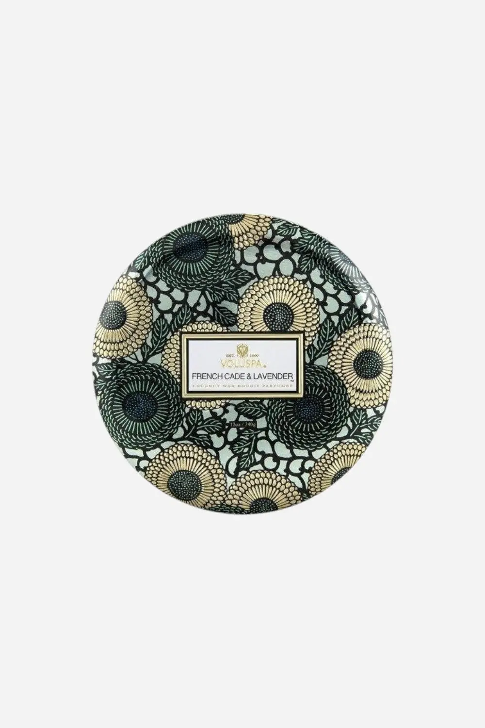 Voluspa French Cade Lavender 3 Wick Tin Candle 1